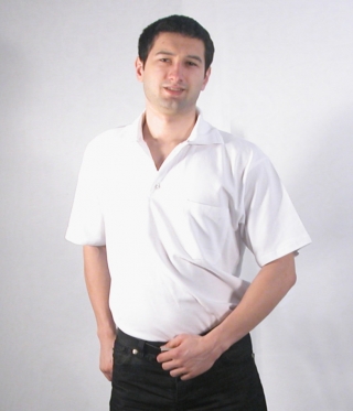 Блуза с джоб и яка пике